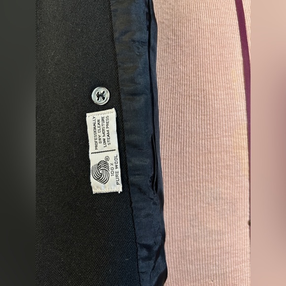 Vintage JH Collectibles Petites Double-Breasted Wool Blazer Black Size 4P - Picture 7 of 13